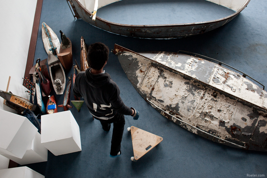 Knud Plambeck; roeler, Schenefeld, 2013, Hamburg; Wasserspiegel, Boote, Aufbau